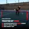 PowerNet Portable Badminton Net for Beach, Backyard, Driveway or Gym, Indoor Outdoor Tennis, Badminton, Pickleball Net, 10ft Wide x 3ft to 5ft Adjustable Height