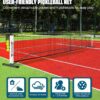 BAGAIL Portable Pickleball Net Set, 22 FT Regulation Size Pickle Ball Net with Ball Collector, Carry Bag, Easy Setup for Outdoor Indoor Driveway - Red