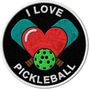 I Love Pickleball Patch for Clothes – Embroidered Iron on Patch for Backpack Jacket - Fabric Sports Patches for Clothes Souvenirs & Gifts ID45095