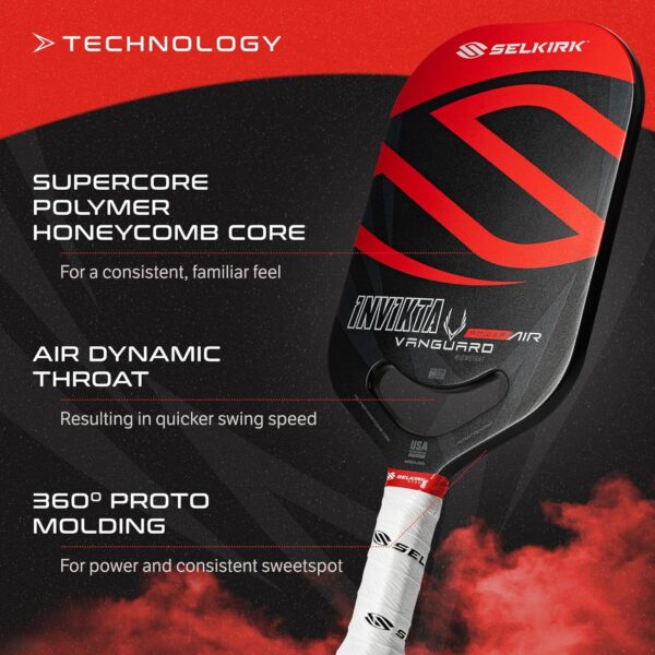 Selkirk Sport Vanguard Pickleball Paddle | Choose The Vanguard Power Air, Vanguard Pro or The Vanguard Control | Carbon Fiber Pickleball Paddles | 360 Proto Molding & Flexfoam Perimeter