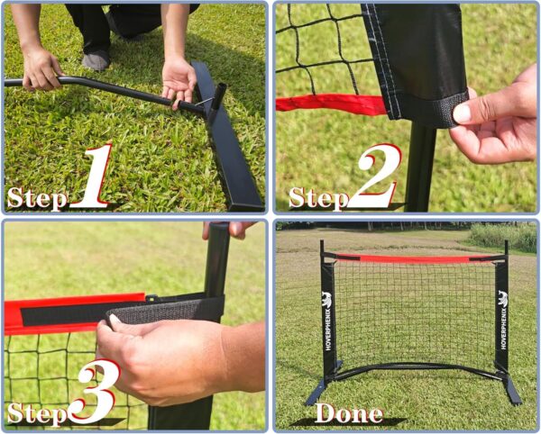 Hoverphenix 10FT Mini Pickleball Net, 4FT Adjustable Height Dink Training Rebounder Net with Paddles Set of 2, Pickleballs and Carry Bag for Outdoor Indoor Driveway Game, Easy Setup