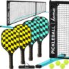 Homie Portable Pickleball Net Set with 4 Paddles, 4 Balls, Backpack Carrying Bag, 22 FT Regulation Size, Easy Setup for Outdoor Indoor, Weather Resistant Metal Frame
