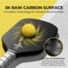 Pickleball Paddles，PACEARTH Lightweight 3K Raw Carbon Fiber Pickleball Paddle - USAPA Approved, 8oz, with Paddle Case & Eraser, Perfect Power & Control