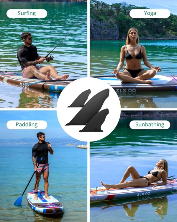 ZLX Paddle Board Fins Replacement, Detachable Paddleboard Replacement Fins, Quick Release Slide in Fin Replacement, Durable SUP Replacement Accessories
