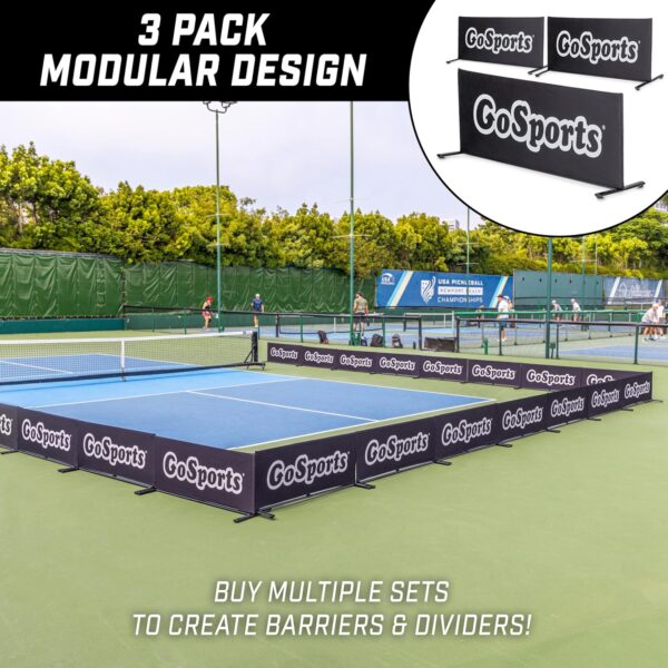 GoSports Pickleball Ball Barrier 3 Pack - Court Dividers for Pickleball Courts