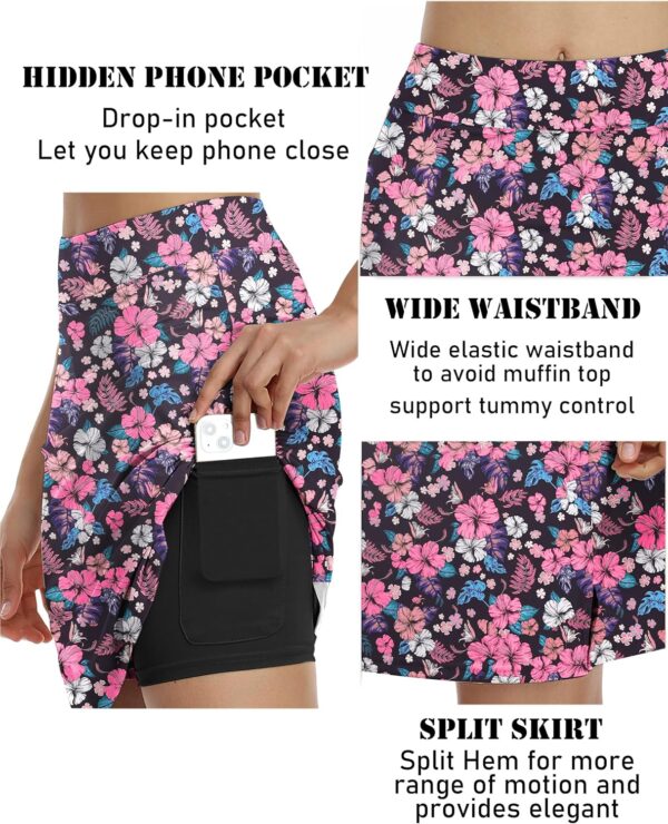 COOrun Women's 20" Knee Length Skorts Skirts Athletic Tennis Skorts Long Golf Skirt with Pockets Modest Skirts
