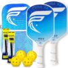 Pickleball Paddles Set of 2, 2025 USAPA Approved Pickleball Set, Graphite+Fiberglass Infused Lightweight Pickle Ball Rackets 2 Pack, highGrit, Reinforced 16mm Core, 1 Bag, 4 Balls, 2 Grips, 2 Paddles