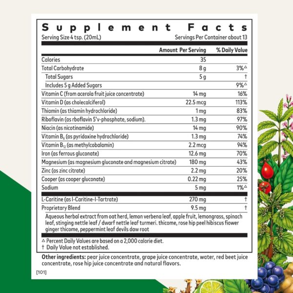 Floradix Iron Sport Liquid Mineral & Vitamin Formula - Daily Vitamin for Nutritional & Energy Support* - Sports Nutrition with Iron, B Vitamins & More - Vegan & Non-GMO - 8.5 fl oz