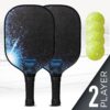 Franklin Pickleball 2 Player Carbon Fiber Paddle and X-40 Pickleball Set - (2) Carbon Fiber Paddles - (4) X-40 Balls - USA Pickleball Approved