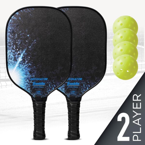 Franklin Pickleball 2 Player Carbon Fiber Paddle and X-40 Pickleball Set - (2) Carbon Fiber Paddles - (4) X-40 Balls - USA Pickleball Approved