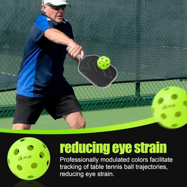 Pickleball Balls, 40&26-Hole Indoor&Outdoor Pickleball Balls, 6&12 Pack with Portable Mesh Bag, High Visibility Colors, Strong Bounce and Durable, Ultimate Performance for All Skill Levels