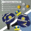 Portable Pickleball Net System with Lockable Wheels, Metal Frame Pickleball Court with LED Light, Regulation Size Net with Durable Carrying Bag, and 4 Pickleball Rackets.