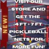 Mini Pickleball Dink Net, Small Size Set 4ft + 7ft, Paddles, Court Markers, 6 Balls, Bag, Rebounder Practice Trainer, Master Pickle Ball, Home Equipment Portable, Adjustable, Indoor, Outdoor, Driveway