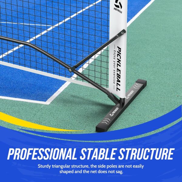 Pickleball Net Set with Pickleball Court Marking Kit 22FT Portable Pickleball Nets with Net Tension Adjuster, Wood Paddles Set of 4 and Carrying Bag for Indoor and Outdoor Use