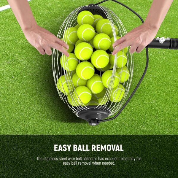 NEEWER Tennis Ball Hopper, 30-58"/77-148cm Telescopic Golf Ball Retriever Pickleball Picker Upper, Rolling Collector Basket Holder Roller for 1.5"-3" Balls, Training Accessories & Equipment, TB01S