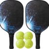 Franklin Pickleball 2 Player Carbon Fiber Paddle and X-40 Pickleball Set - (2) Carbon Fiber Paddles - (4) X-40 Balls - USA Pickleball Approved