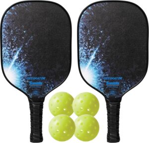 Franklin Pickleball 2 Player Carbon Fiber Paddle and X-40 Pickleball Set - (2) Carbon Fiber Paddles - (4) X-40 Balls - USA Pickleball Approved