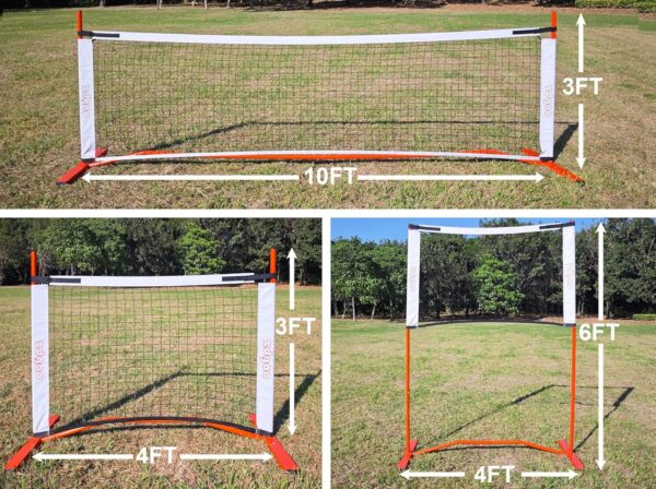 Zdgao Small Pickleball Net Set- 10FT Mini Pickleball Net, 4FT Adjustable Height Dink Training Rebounder Net with Outdoor Pickleballs, Paddles Set of 2 and Carry Bag for Driveway, Backyard