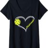 Womens Love Pickleball - cute pickleball match, I love pickleball V-Neck T-Shirt