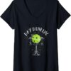 Womens Pickleball Player Paddle Outfit I Pickle Ball Day Dinking V-Neck T-Shirt