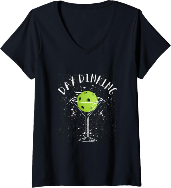 Womens Pickleball Player Paddle Outfit I Pickle Ball Day Dinking V-Neck T-Shirt