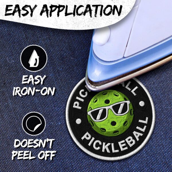 Pickleball Patch for Clothes – Embroidered Iron on Patch for Backpack Jacket - Fabric Sports Patches for Clothes Souvenirs & Gifts ID45095