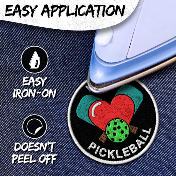 I Love Pickleball Patch for Clothes – Embroidered Iron on Patch for Backpack Jacket - Fabric Sports Patches for Clothes Souvenirs & Gifts ID45095