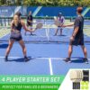 GoSports Pickleball Sets - Classic, Retro, Steel Blue, or Yellow - Includes 4 Paddles, 4 Regulation Pickleballs and Carry Case
