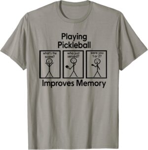 Funny Pickleball Memory Joke, Stick Figure Design T-Shirt