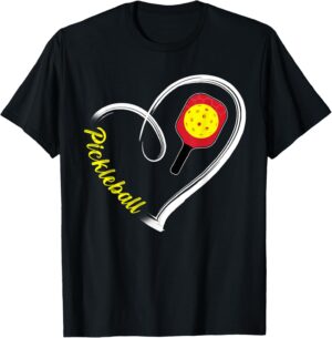 Love Pickleball Heart Paddle Pickleball Players Lovers Gifts T-Shirt