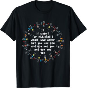 Unisex-Adults Black Pickleball Funny T-Shirt