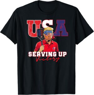 USA Pickleball Players Trump & Pickleball Apparel Patriotic Trump & Pickleball T-Shirt