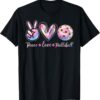 Funny Pickleball Shirts Retired Ladies Peace Love Pickleball T-Shirt