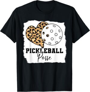 Pickleball Posse Leopard design style, Funny Pickleball T-Shirt