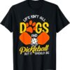 Unisex Adults Pickleball Fan Cool Pickleball Lover Black Short Sleeve V-Neck Classic Fit Polyester Cotton T-Shirt