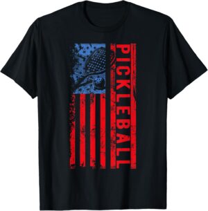 US Flag Pickleball American Pickleball Player T-Shirt