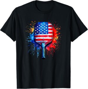 US Flag Pickleball Player Paddleball Lover T-Shirt