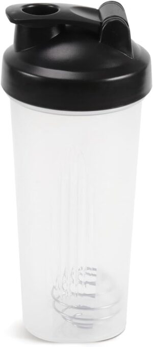 Shaker Bottle with Balls Leak Proof Drink Ideal for Workout Supplements,Protein Powder, BPA Free, Nutrition, Portable Fitness Enthusiasts Athletes，20oz，White