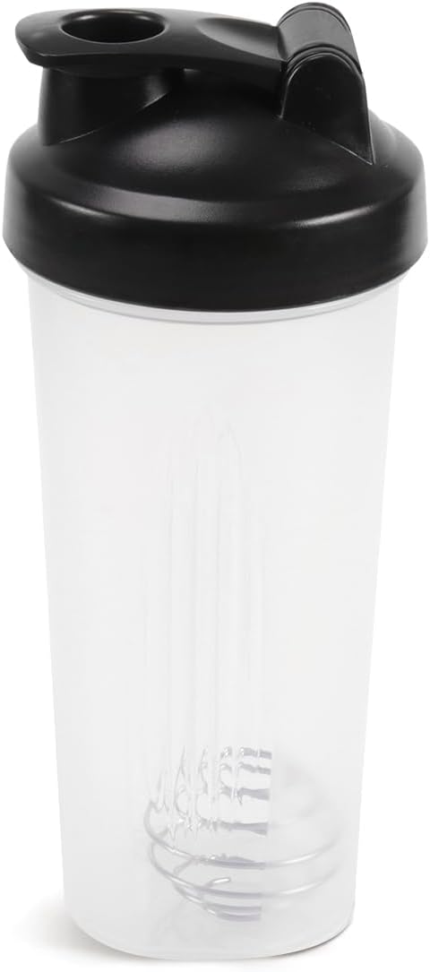 Shaker Bottle with Balls Leak Proof Drink Ideal for Workout Supplements,Protein Powder, BPA Free, Nutrition, Portable Fitness Enthusiasts Athletes，20oz，White