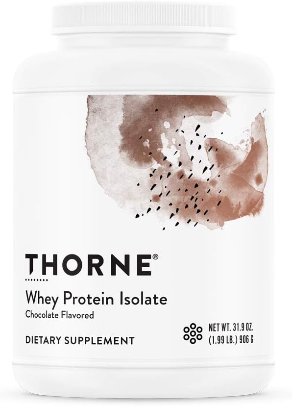 THORNE - Whey Protein Isolate - 21 Grams of Easy-to-Digest Whey Protein Powder - NSF Certified for Sport - Chocolate - 31.9 Ounces - 30 Servings
