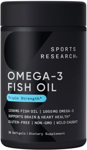 Sports Research Omega-3 Fish Oil, Triple Strength, 30 Softgels