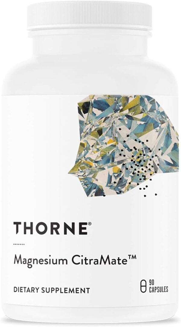 THORNE Magnesium CitraMate - Magnesium Supplement with Citrate-Malate - Support Heart, Skeletal Muscles, Cardiac, Lung Function, and Bone Density* - Gluten-Free, Dairy-Free, Soy-Free - 90 Capsules
