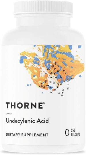 THORNE Undecylenic Acid (Formerly Formula SF722) - 250 mg of Undecylenic Acid - for a Healthy Balance of Gut & Vaginal Flora* - Gluten Free - 250 Gelcaps - 50 Servings