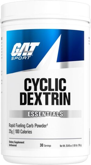 GAT SPORT Cyclic Dextrin Powder, Unflavored Carbohyrate for Athletes, 30 Servings, 750g