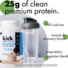 Kick Whey Protein Powder, Chocolate Flavor, 25 G Protein Gluten Free Workout Supplement with Amino Acids to Support Fitness Goals & Gut Health, No Added Sugar, No Artificial Flavor, 16 Servings