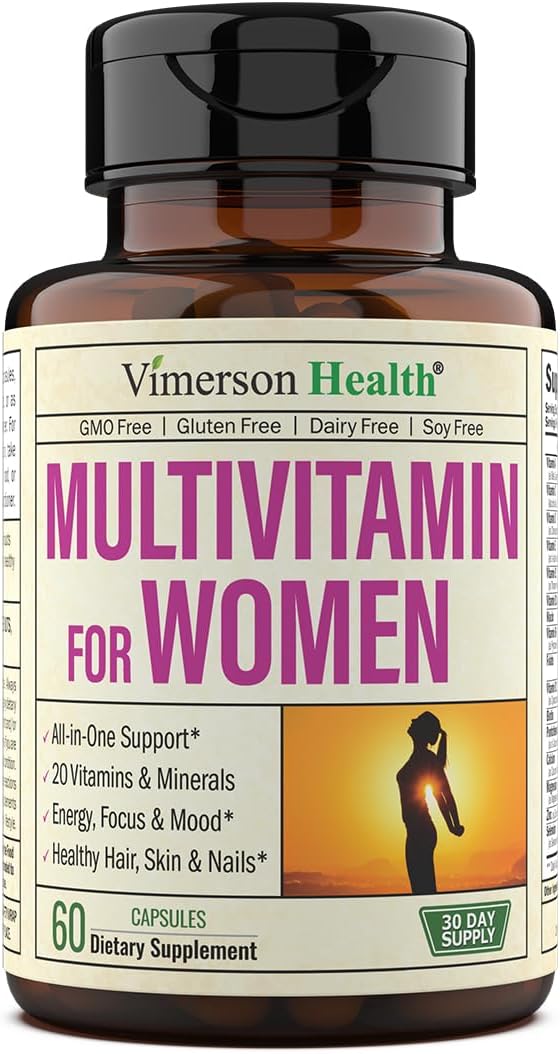 Multivitamin for Women - Daily Womens Multivitamin & Multimineral with Vitamin A, C, D, E, B12, Zinc & More. Essential Vitamins for Women for Energy, Focus, Hair Growth & Overall Health. 60 Capsules