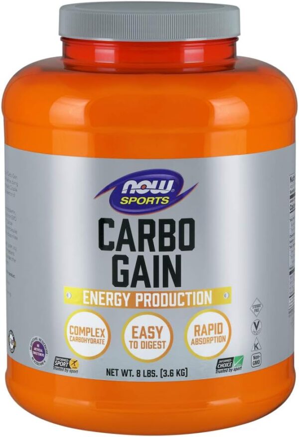 NOW Foods Sports Nutrition, Carbo Gain Powder (Maltodextrin), Rapid Absorption, Energy Production, 8-Pound