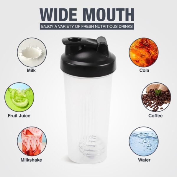 Shaker Bottle with Balls Leak Proof Drink Ideal for Workout Supplements,Protein Powder, BPA Free, Nutrition, Portable Fitness Enthusiasts Athletes，20oz，White