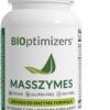 BIOptimizers MassZymes Digestive Enzymes Supplement – Max Nutrient Absorption, Boost Energy, Reduce Bloating – Health Vegan Dairy-Free – Muscle Recovery, Gut Health & Clarity - 100,000 Units 30 Caps