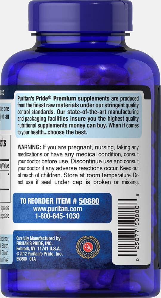 Puritan's Pride L-arginine 1000 Mg Capsules, 100 Count, White, (4332490165)